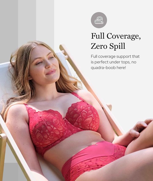 Panache Women's Allure Underwire Full Coverage Stretch Lace Bra |Black/Latte,30G| Supportive Lift with Side Sling, Sheer Lace, Adjustable Straps, Full Figure Fit, Everyday Comfort Lingerie