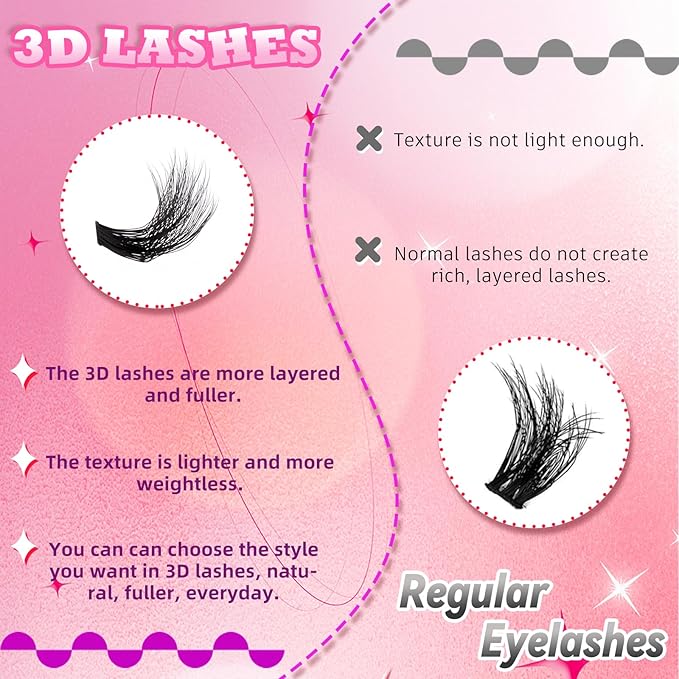 FADLASH Lash Extension Kit 80D Lash Clusters D Curl DIY Eyelash Extension Kit with Lash Bond and Seal Lash Applicator 3D Effect Lash Cluster Kit fluffy (80D Kit, Mix 10-18mm)