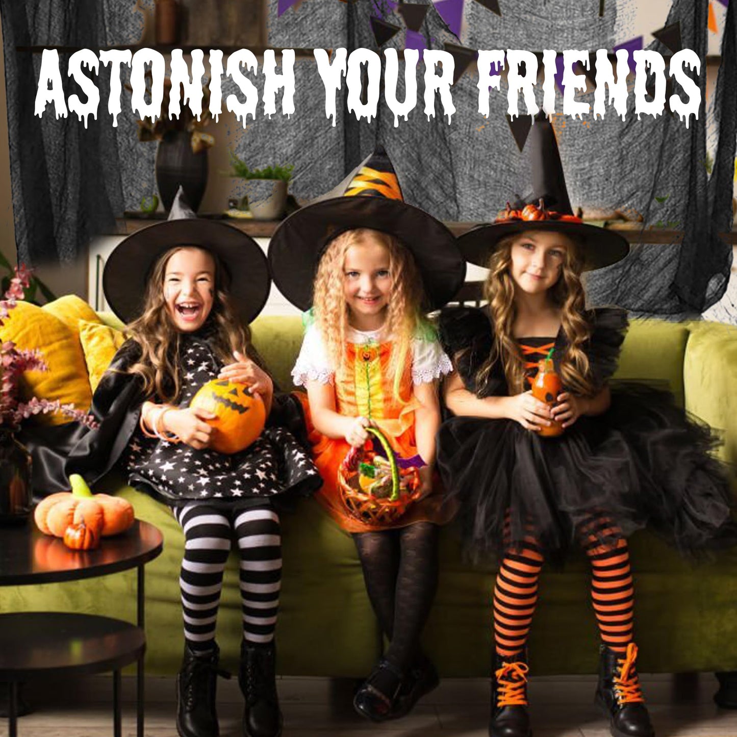 DealKits [2 PACKS] Halloween Creepy Cloth, Spooky Giant (48 x 240 in.) Cheese Cloth Tapestry for Halloween Party Supplies Decorations Outdoor Yard Home Wall Decor, Black