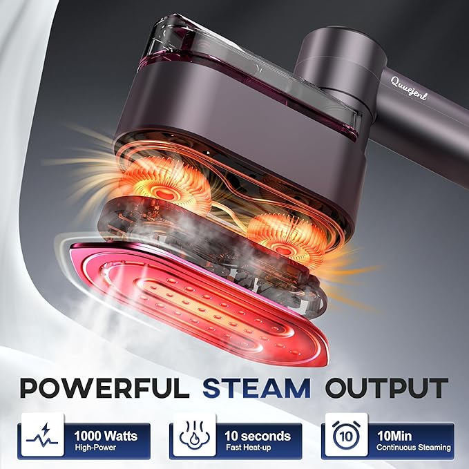 Travel Steamer - Portable Steamer for Clothes, 8FT Power Cord, Handheld Small Size Steam Iron Collapsible Design, Travel College Dorm Home Essentials (Purple)
