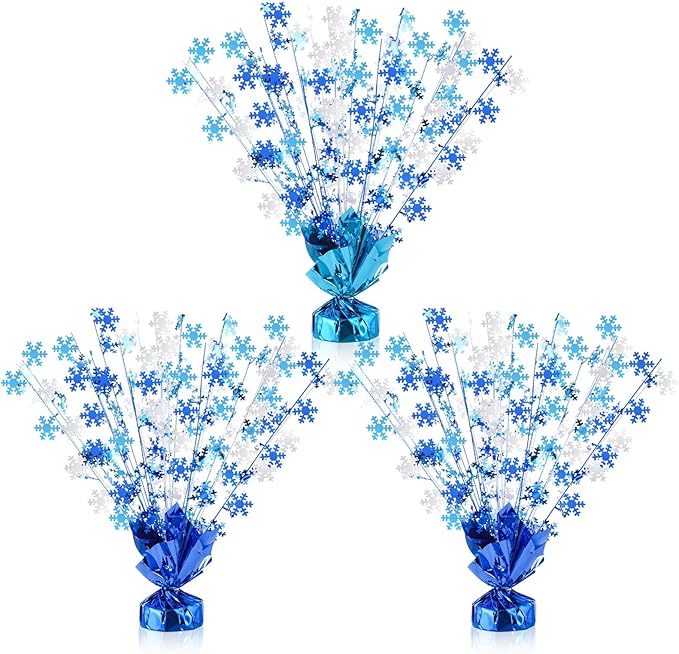 Ceenna 3 Pcs Winter Wonderland Decoration Snowflake Table Decorations Winter Metallic Gleam Foil Spray Centerpieces Christ...