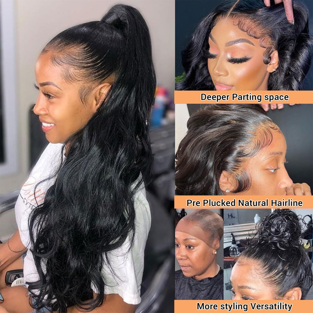 360 Lace Frontal Closure 14 Inch Body Wave Ear To Ear Frontal HD Lace 100% Remy Human Hair 360 HD Transparent Lace 150% Density