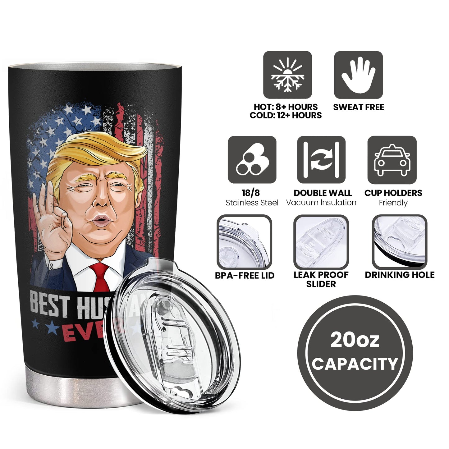 Mocosweeties Gifts for Husband from Wife - Fathers Day Gift for Husband - Wedding Anniversary, Birthday, Christmas Gifts for Him - Romantic Love Gift Ideas for Him from Wife - 20 Oz 2-sided Tumbler