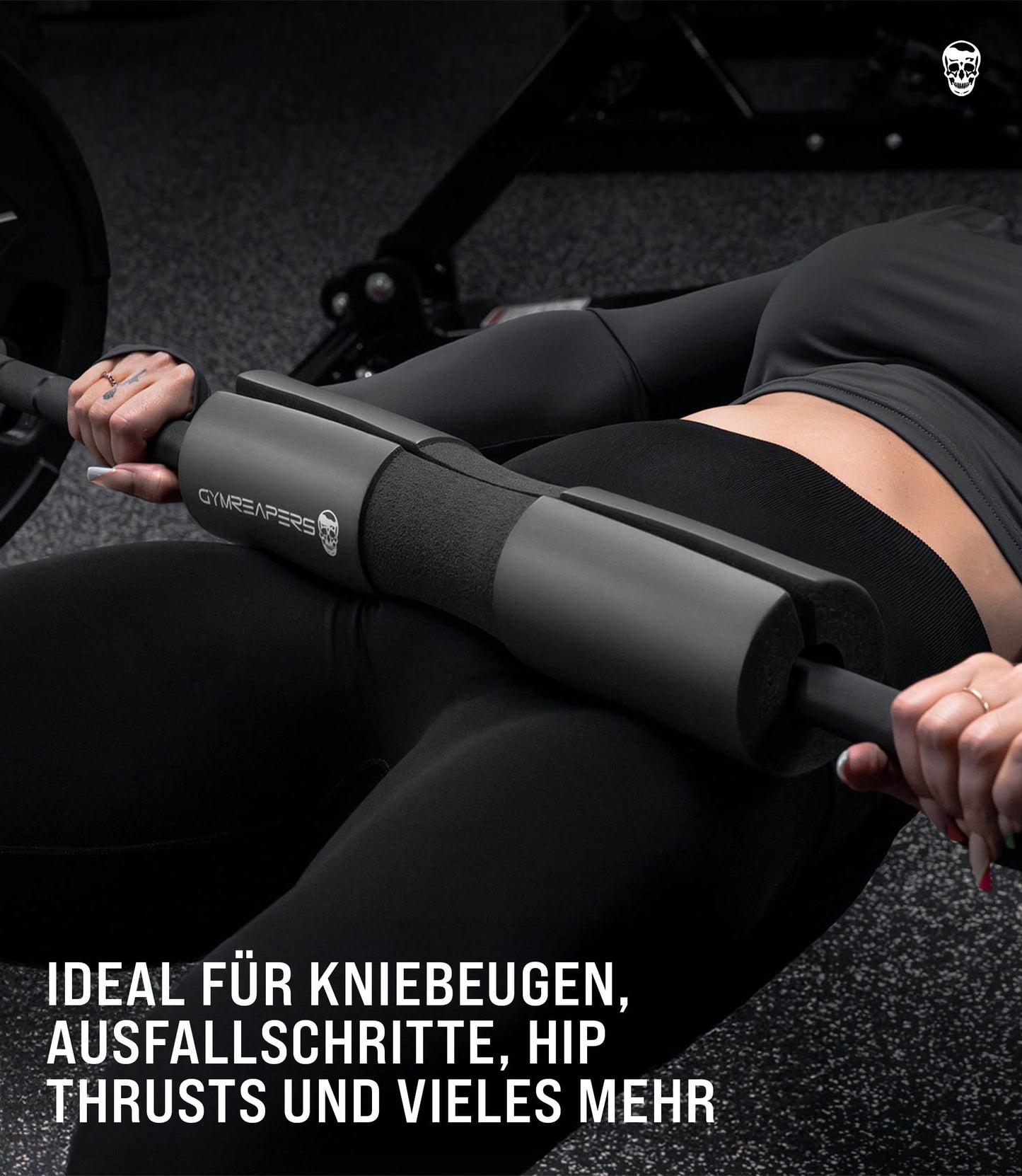 Gymreapers Barbell Squat Pad - Protective Bridge Pad For Hip Thrust, Squats, Lunges - Hip Support, Neck Protection For Bar (Black)