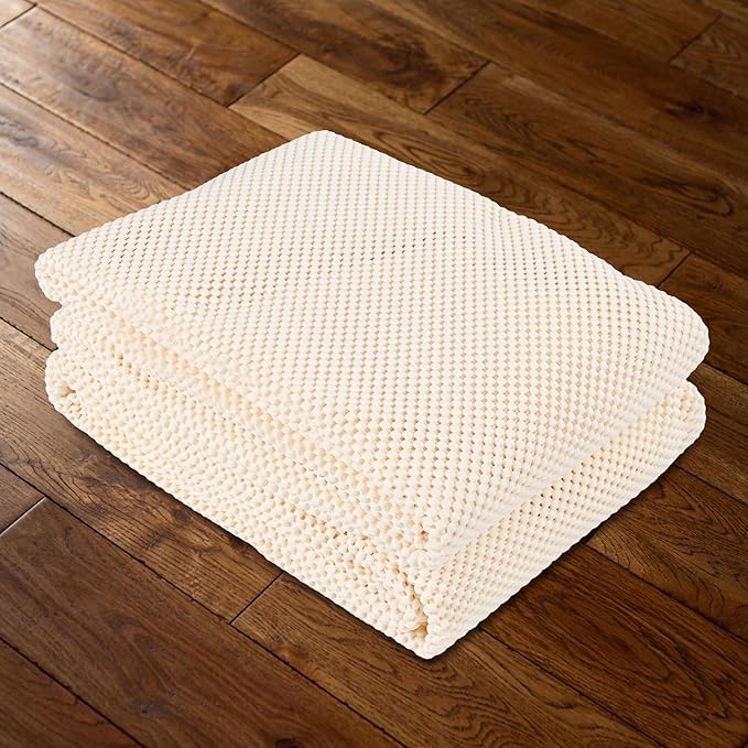 Superior Rio Reversible Rug Pad, Non-Slip, Non-Skid, Thick Mesh Design, Floor Protector, Padding, Furniture Gripper Mat, Slide Stopper, Foam Grip, Polymer Coated Polyester, 2' 6" x 8', Cream