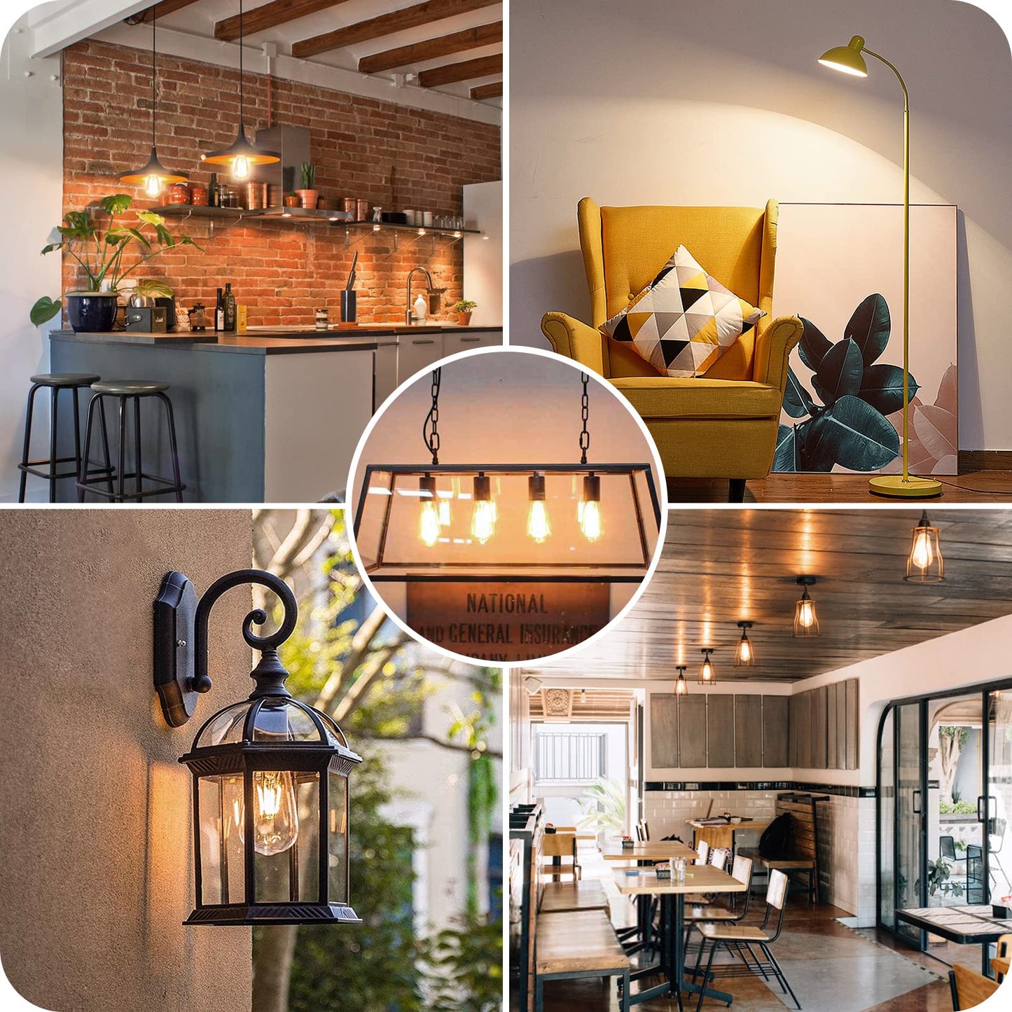 4-Pack Vintage LED Edison Bulbs 100W Equivalent 1400LM High Brightness 8W ST58 LED Filament Light Bulbs 3000K Warm White E26 Medium Base CRI90+ Antique Clear Glass for Home Dinning Room, Non-dimmable