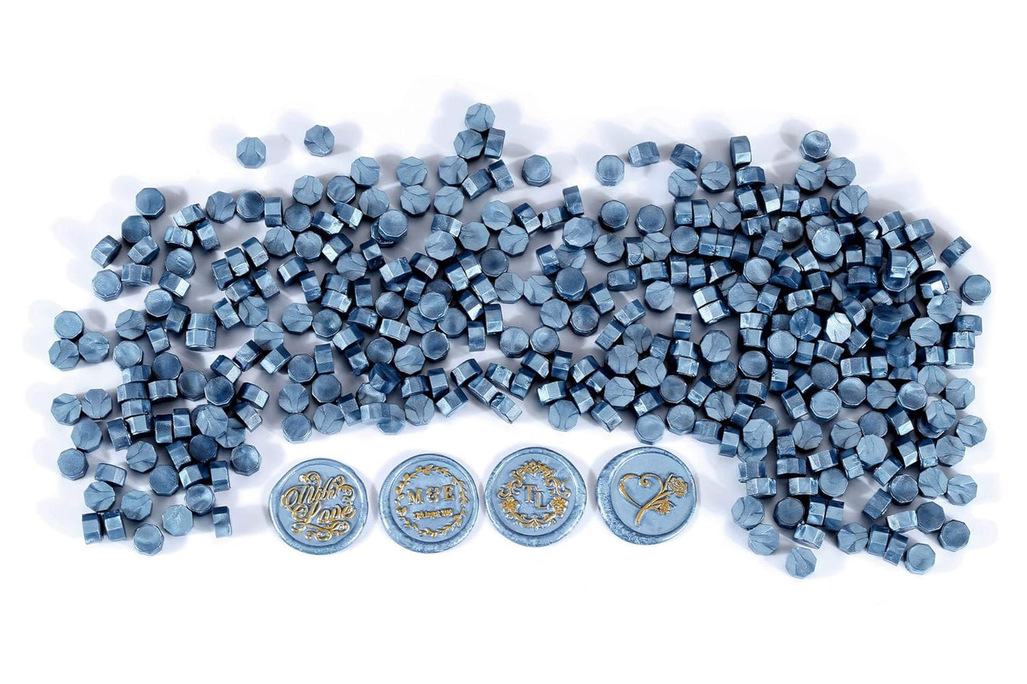 Yoption 360 Pcs Blue Sealing Wax Beads Set for Wax Seal Stamp with Candles and Melting Spoon