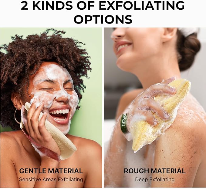 ZOMCHI Bar Soap Saver Bag with Different Roughness, Exfoliating Soap Bag, Soap Pouch for Body Wash (2 Pieces, Yellow)