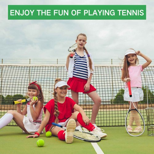 Motionchic 6 Pcs Tennis Rackets for Adult Recreational 6 Players 27'' Tennis Racket Set with 3 Balls Lightweight Tennis Rackets for Tennis Training Beginner with Overgrip and Bag(Red)