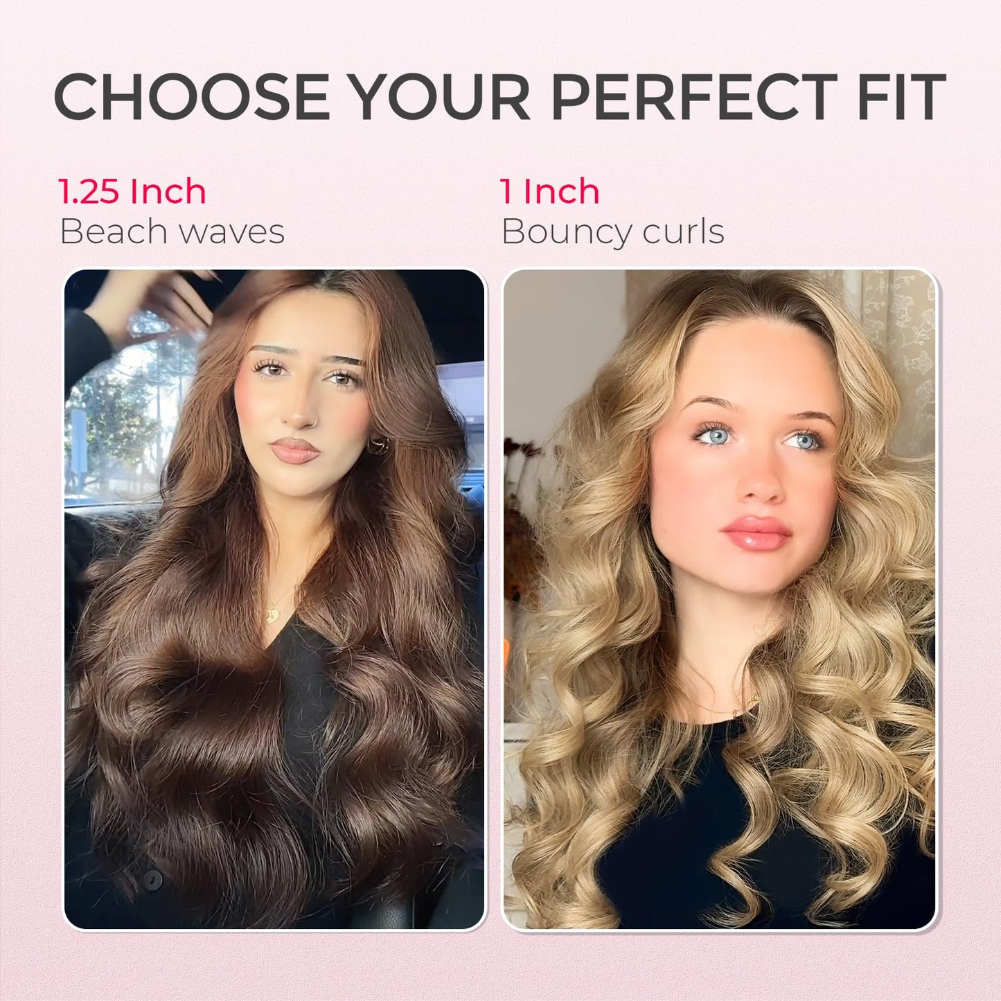 TYMO Automatic Rotating Curling Iron - TYMO CURLPRO Beach Waves Curling Wand, Portable Hair Curler, 500 Million Ionic, Dual Volt