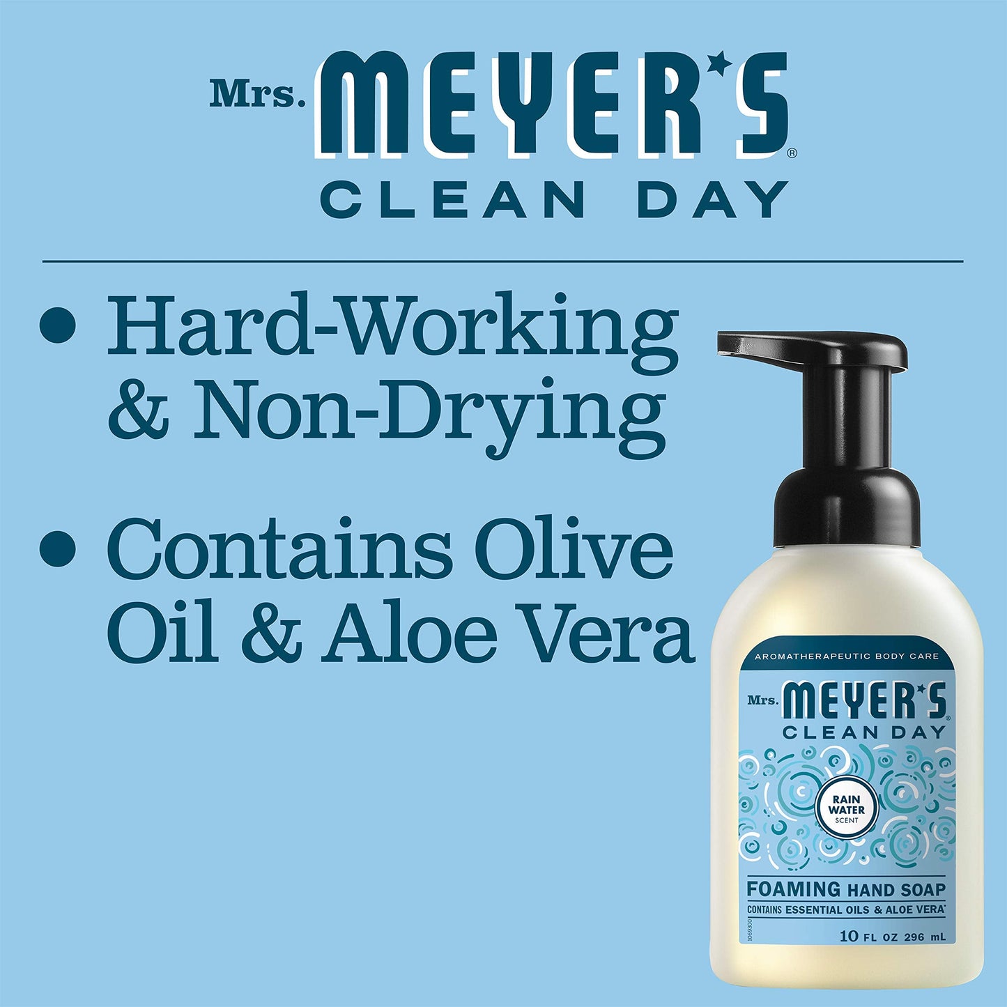 MRS. MEYER'S CLEAN DAY foaming Hand Soap, Rainwater Scent (10 Fl Oz (Pack of 1))