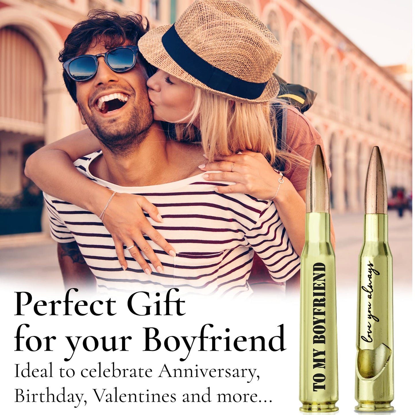 Anniversary for Boyfriend - "To my Boyfriend" 50 Cal Bottle Opener I Birthday Gifts for Boyfriend I Unique 6 Month / 1 Year Anniversary for Boyfriend I Cute Boyfriend Gifts from Girlfriend