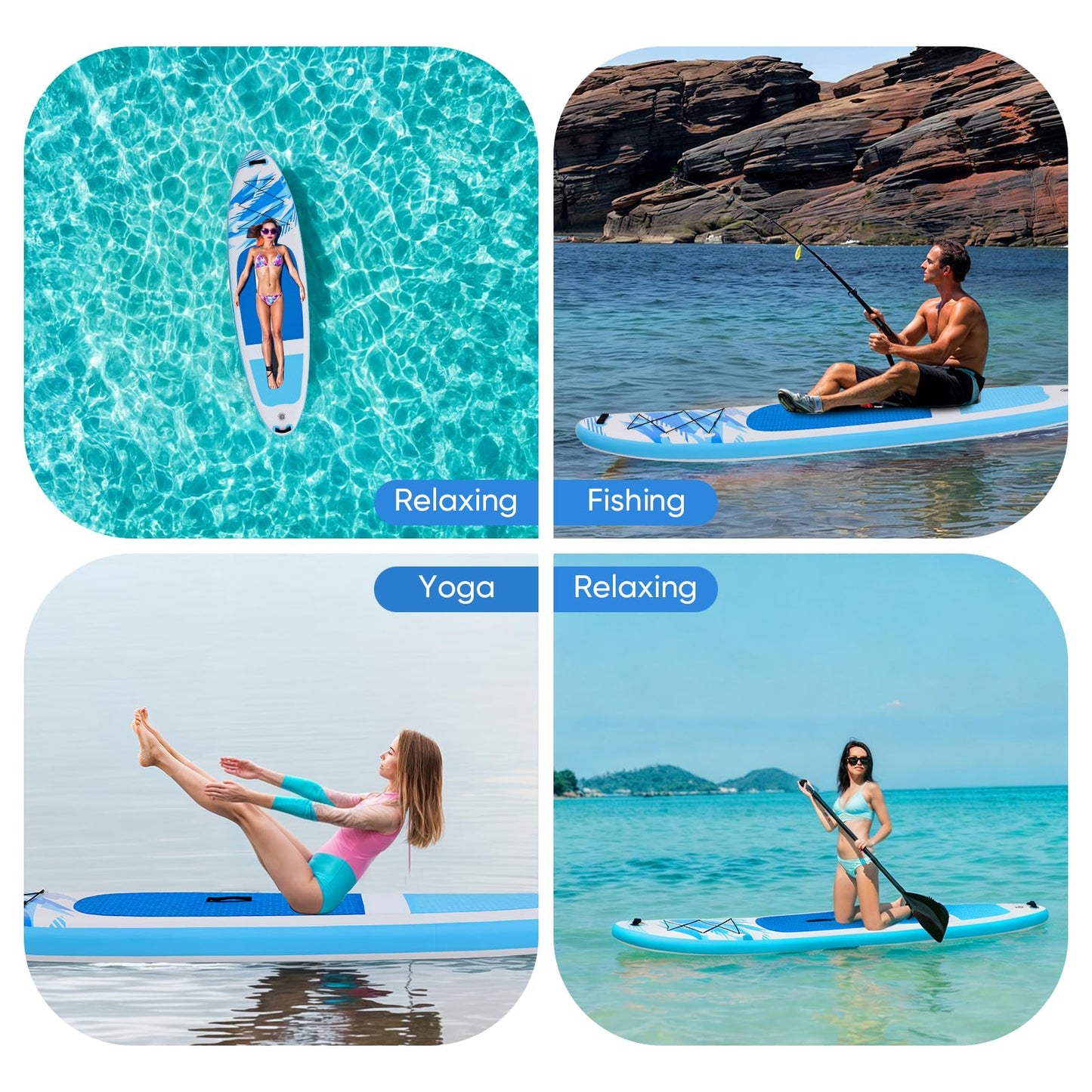 DUMOS Inflatable Stand Up Paddle Board, 10.5'×33'' Paddle Boards with Non-Slip Deck, Durable Advanced Material and Complete SUP Accessories for All Skill Levels