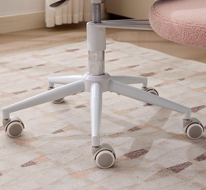 Criss Cross Office Chair with Wheels, Crossed Legged Office Chair with Adjustable Height, ADHD Chair with Lumbar Support, Meditation Desk Chair for Home Office, Pink