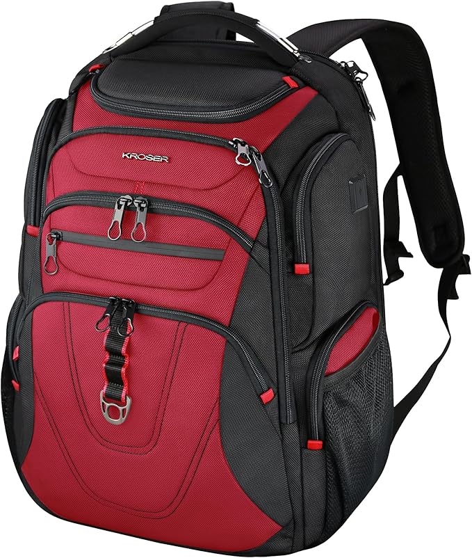 KROSER Friendly Travel Laptop Backpack 17.3 inch XXXL Gaming Backpack Water-Repellent College Daypack Business Backpack wi...