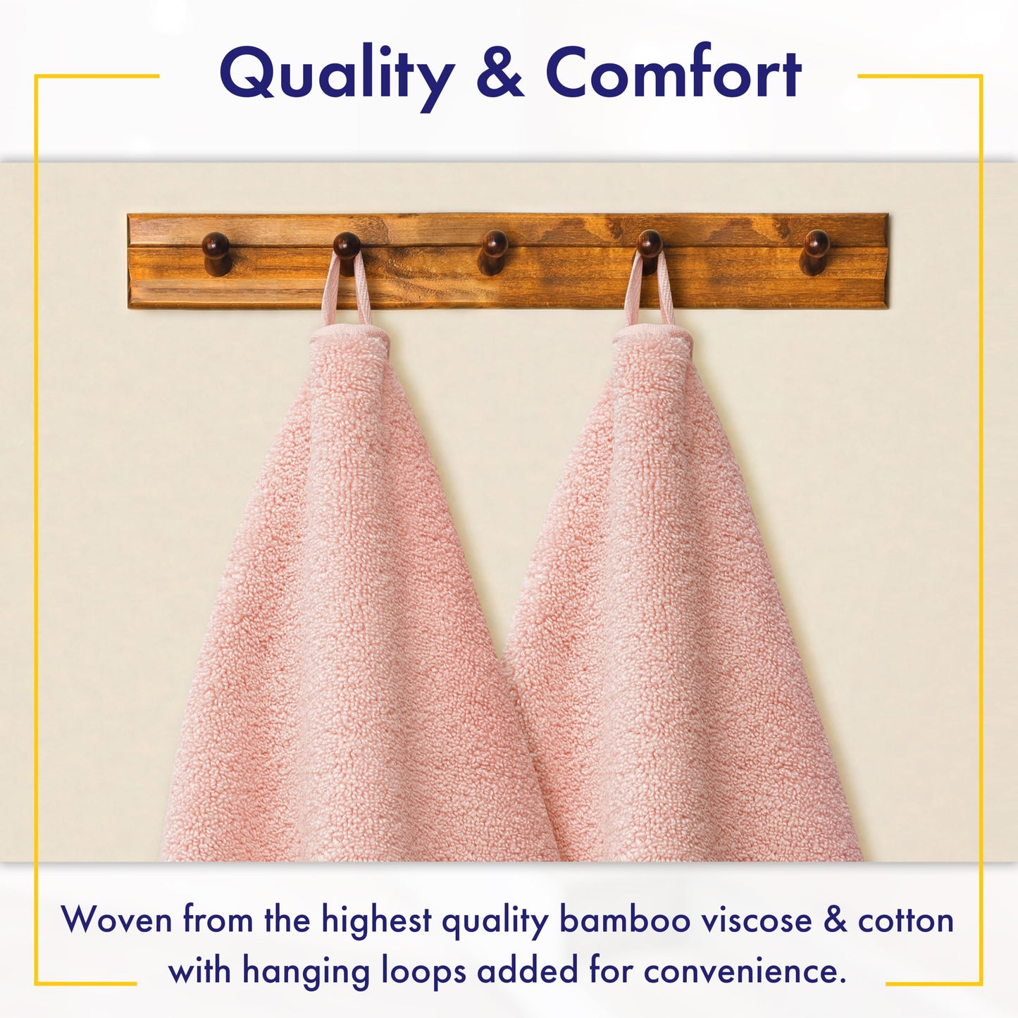 Alusa Home Ultra Soft & Plush Viscose from Bamboo Bath Towels - 700 GSM Luxury Bath Towels - 6 Piece Set - Super Absorbent & Quick Drying (Blush Pink)