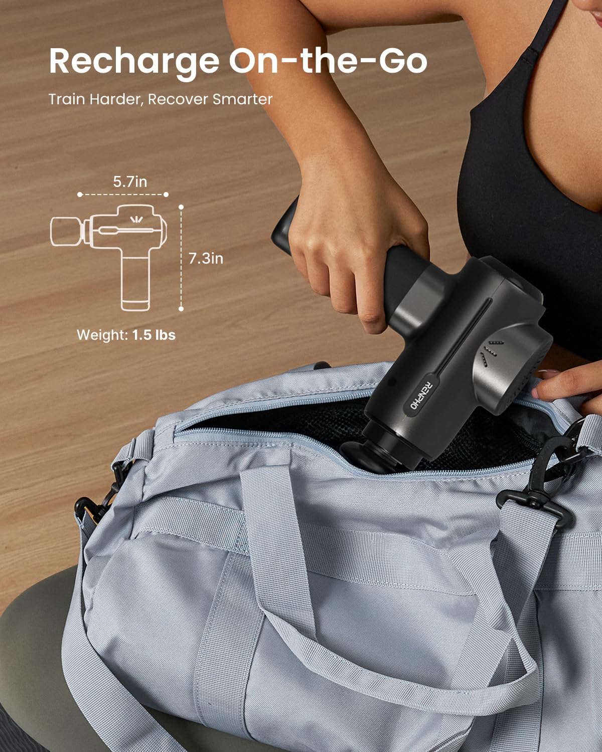 RENPHO Active+ Thermacool Massage Gun with Heat & Cold, Fathers Day Dad Gifts, App Control with Video-Guided Courses, Deep Tissue Handheld Massager for Back and Neck, 5 Speeds, 5 Heads, Carry Case