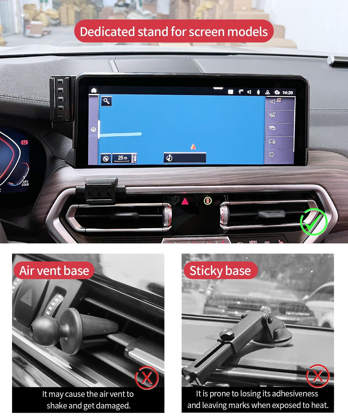 Masergogo Wireless Charging Car Phone Holder For Bmw X3 2022-2024/Bmw X4 2022-2025 Accessories 12.3-Inch Screen Fixed Clip,360 R