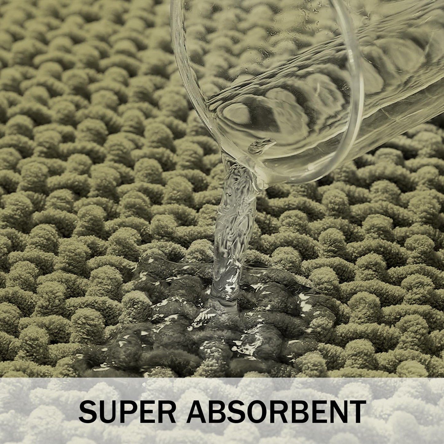 HRILO Bathroom Rugs Non Slip Washable, Super Absorbent Thin Bath Mat for Small Quick Dry Low Pile Bathroom Rug, (Dark Green, 32″x20″)