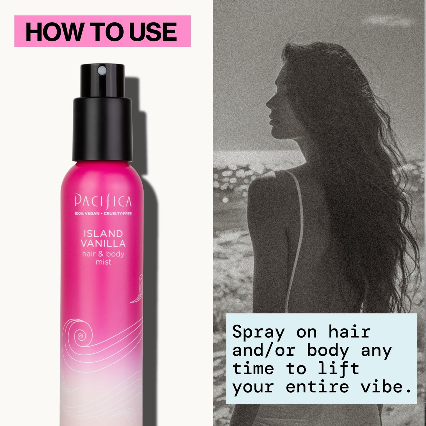 Pacifica Hair Mist Perfume & Full Body Spray for Women - Island Vanilla Body Mist Fragrance w/Sugar, Vanilla & Sandalwood Clean Beauty Alcohol-Free, Vegan & Cruelty-Free, 5 oz
