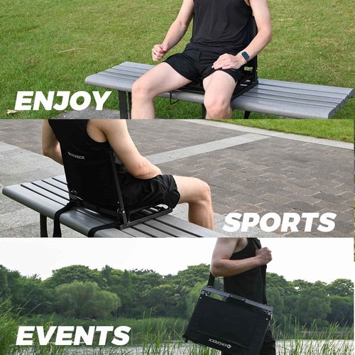 KINGROCK Stadium Chair for Bleachers with Back Support Portable Folding Bleacher Seat Cushion Padded Backrest 2 Hooks Lightweight for Sports Games Concert