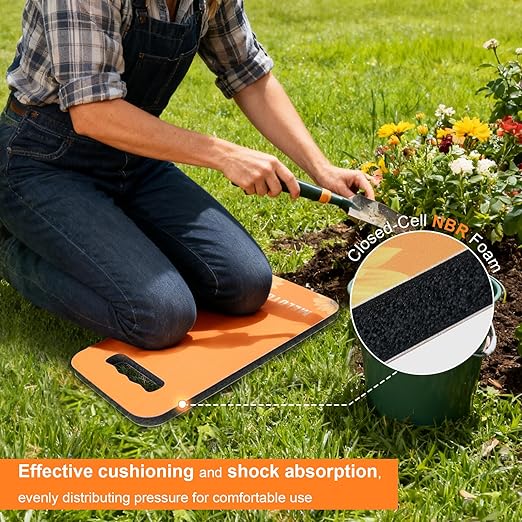 MELOTOUGH Garden Kneeling Pad, 1" Thick Soft NBR Foam Kneeling Pads for Gardening, Cleaning, Work - Lightweight & Comfortable, 15.75"x7.2" (Sunflower)