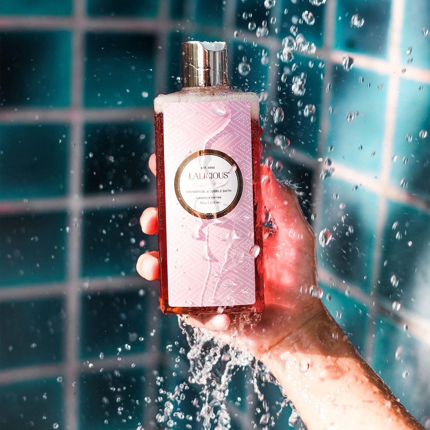 LALICIOUS Sugar Kiss Shower Oil & Bubble Bath - Natural Shower Cleanser with Topical Probiotics & Grapeseed Oil - Bath Soap Prod