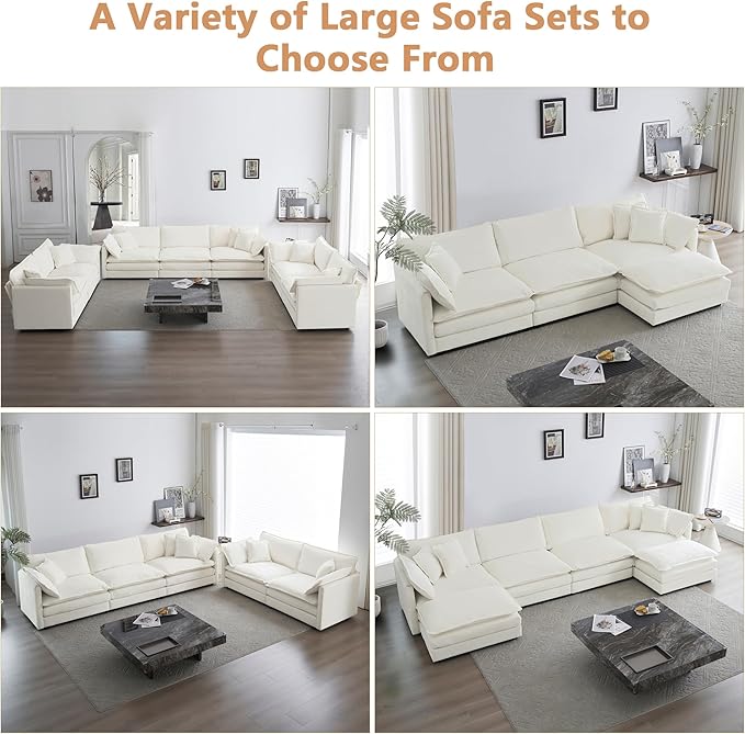 mikibama Luxury Loveseat Sofa Couch, 76" Modern Chenille Deep 2-Seater Cloud Couch with 2 Armrest Pillows and 2 Toss Pillows, Love Seat for Living Room Bedroom Office Apartment, Beige
