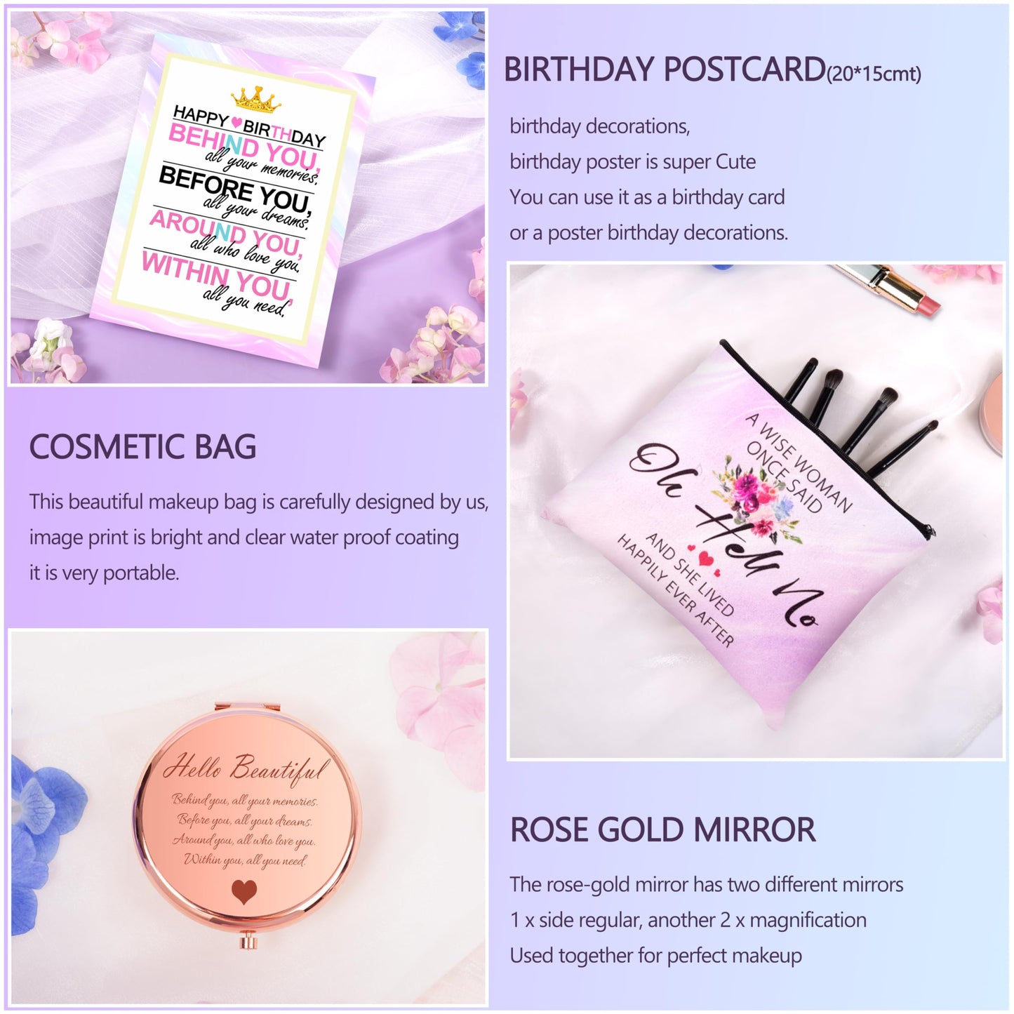 HSOEIXL Happy Birthday Gifts for Women, Best Friend Birthday Gifts Basket for Girls Her Daughter Niece Granddaughter Female Sister Mom Coworker, Spa Gift Basket for Women