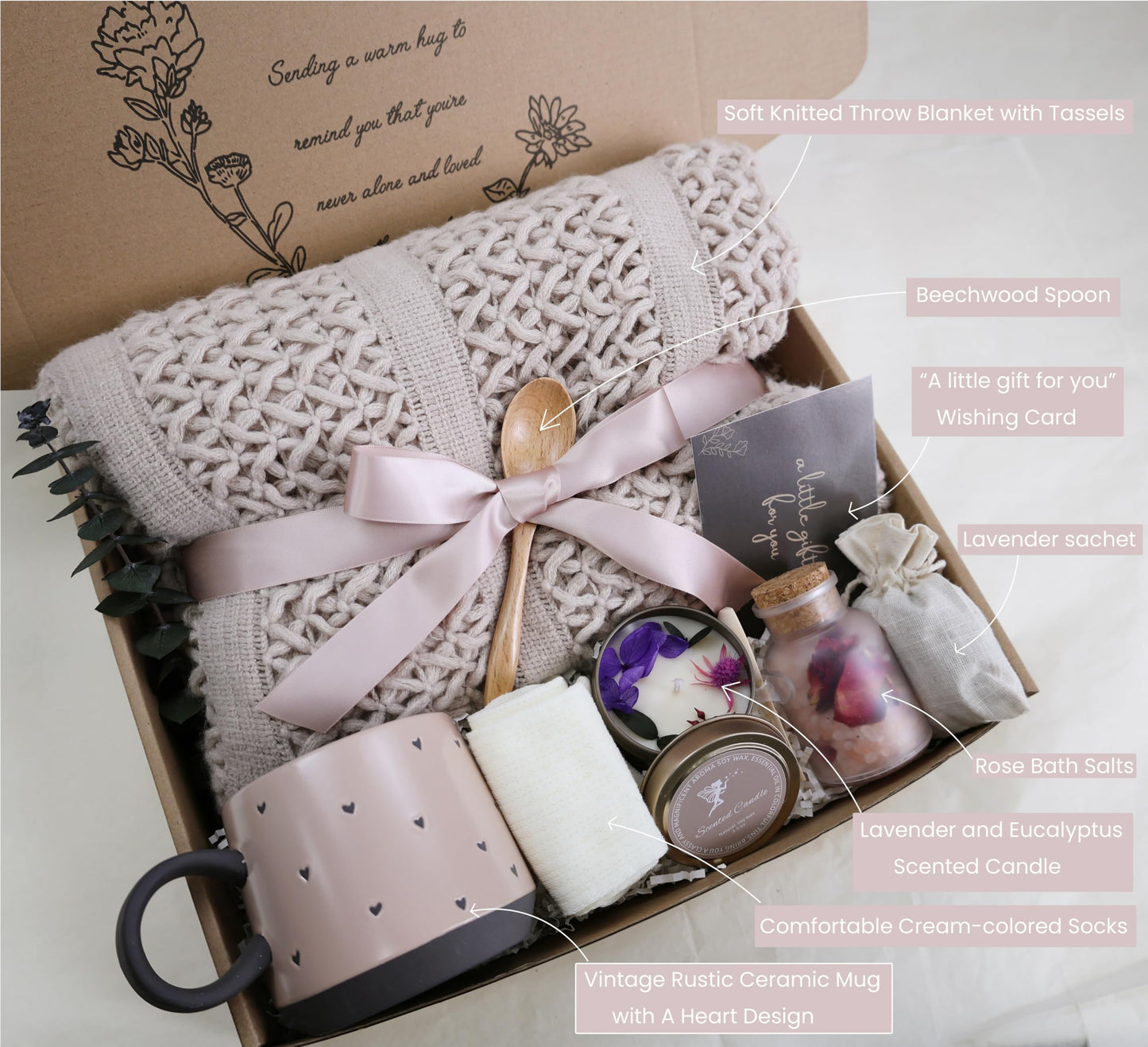 Thinking of You Gift Baskets for Women -Brithday Gift,Best Friend/Sister Gifts,/Self Care Package,After Surgery, Sympathy Gifts, Get Well Soon Gift/Grief/Bereavement/Miscarriage Gifts for Women