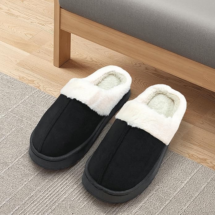 Women's Memory Foam Slippers Fluffy Winter House Shoes Indoor and Outdoor