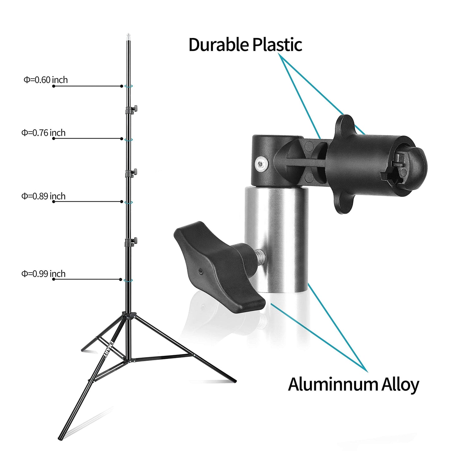 EMART 8.5FT Photography Green Screen Background Reflector Disc Holder Clip with Light Stand for Diffuser, Pop Up Backdrop, Photo, Video Studio, Meeting,Live Streaming, Youtuber