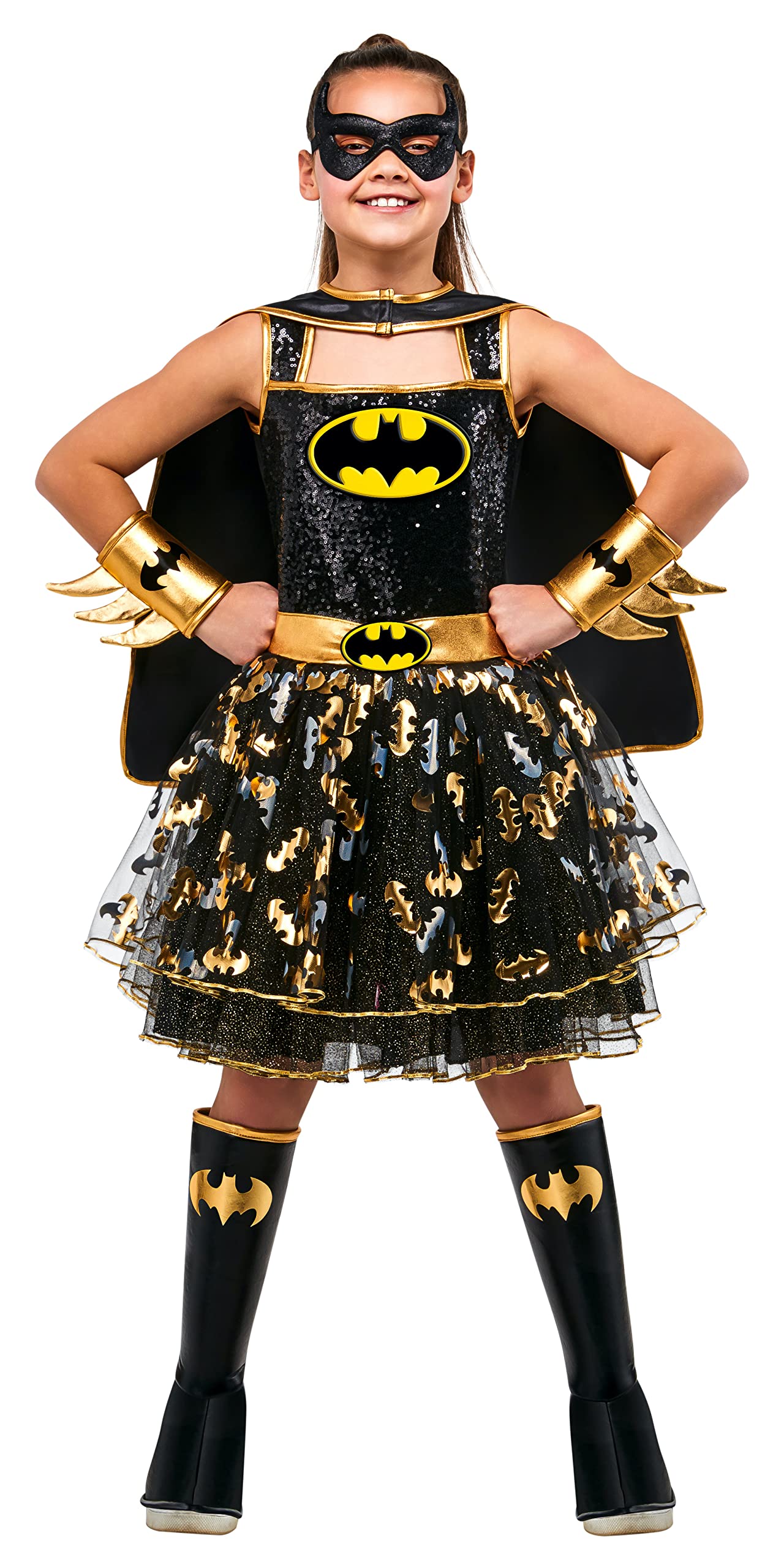 DC Comics Superheroes: Batgirl Costume Dress for Kids by Rubies, Girl's Small