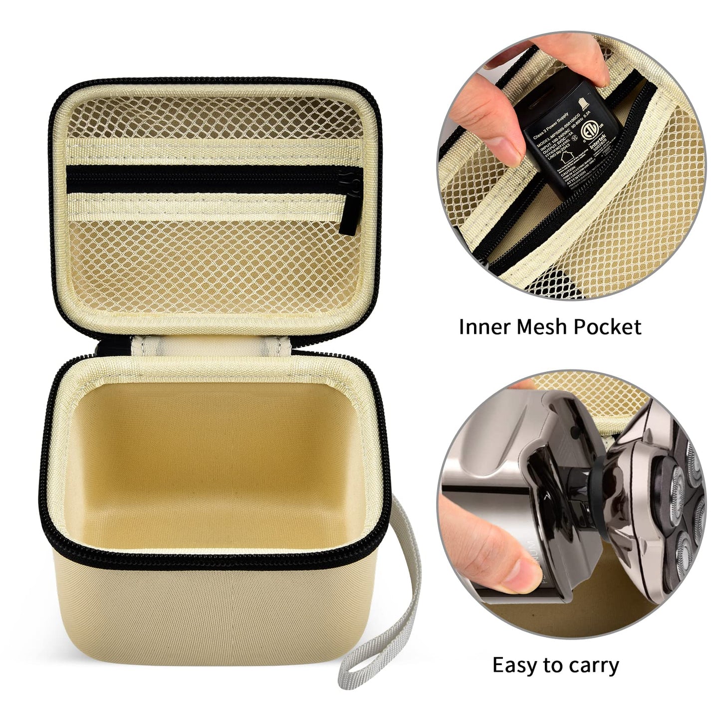 Case For Skull Shaver Electric Pitbull Pro Razor, Hard Travel Rotary Men Head Shavers Beard Trimmer Storage Carrying Box With Zi