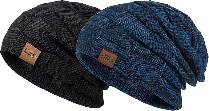 REDESS Beanie Hat for Men and Women Winter Warm Hats Knit Slouchy Thick Skull Cap
