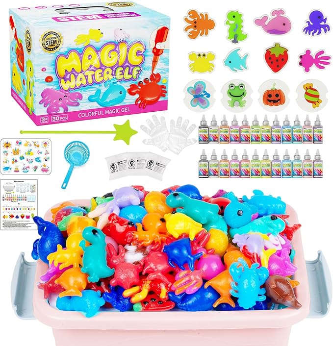 Magic Water Toy Elf Kit, Water Fairy Water Gel Kit with 12 Magic Gels, 12 Shape Molds, Fun Summer Toys Gifts Kids Birthday...