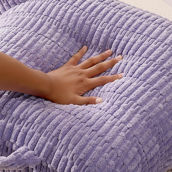 PAJEO Reading Pillow for Sitting in Bed, Large Backrest Reading Pillow with Arm Rest,Back-Rest Support Cushion for Sit Up on Couch, Sofa, and Floor (Light Purple Corduroy, Large(19"))
