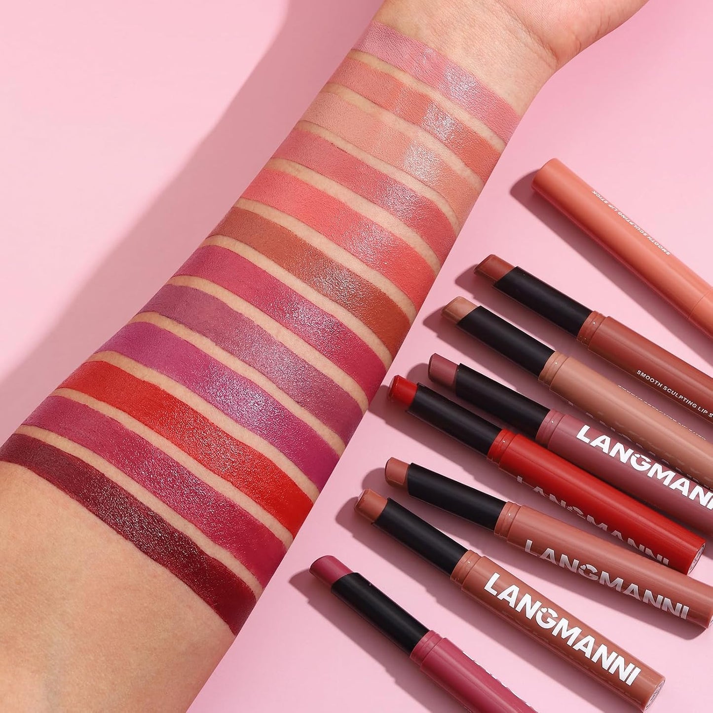 Jolilab 8Pcs Velvet Matte Lipstick Nude Matte Soft Dark Color Stick High Pigmented Long-Lasting Waterproof Lip Stick Lip Balm Beauty Cosmetics Gift for Girls and Women（01-06+11+12