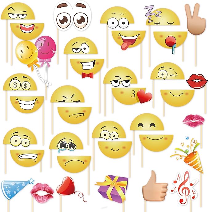 Smile Props: Happy, Angry & Grievance Party Decoration with Stick