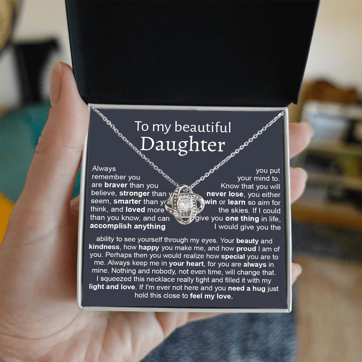Luxury Love Knot Mother & Daughter Necklace - From Mom To Daughter, Birthday Gift With Luxury Box
