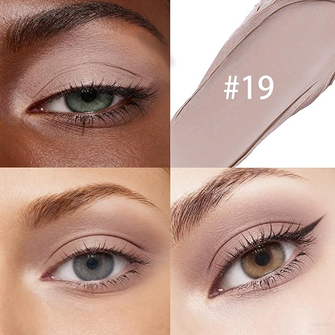 Matte Cream Eyeshadow Stick, Waterproof Eye Shadow Stick, Long-Lasting and Blendable High Pigmented Single Eyeliner Makeup for Women, 19 Light Taupe