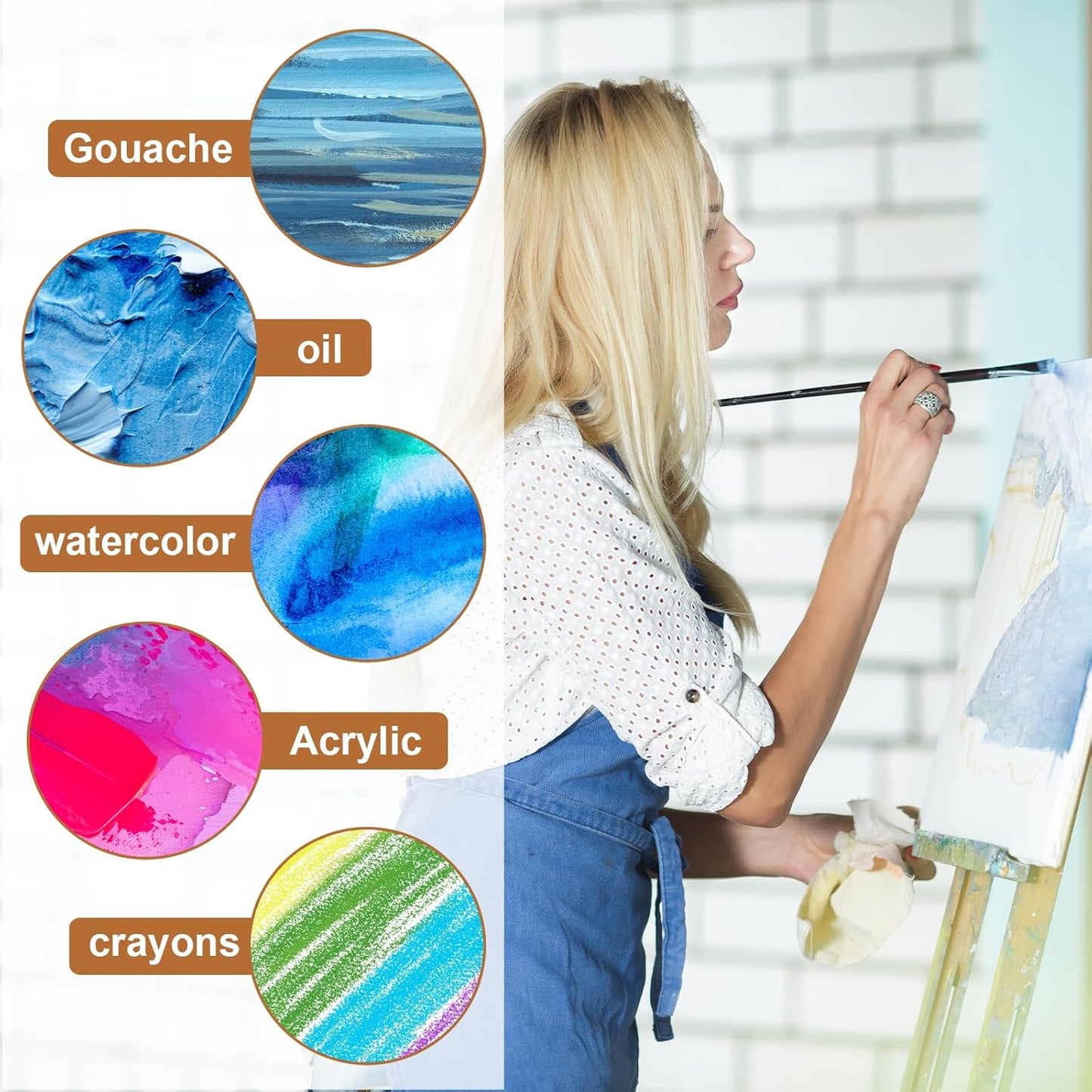 MECCANIXITY Canvas Boards for Painting, 7x9 Cotton Blank Primed Art Canvas Panels Acid-Free for Painting Supplies Oil Acrylic Tempera Watercolor Pouring Paint Artists(White, Pack of 10)