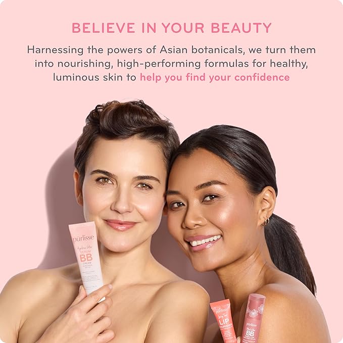 pūrlisse Radiant Glow Illuminating BB Cream with SPF 30 - Glow BB Cream Enriched with Goji & Hawthorn Berry for Dewy Skin - Helps to Improve Skin Texture & Radiance - Fair (1.4 oz)