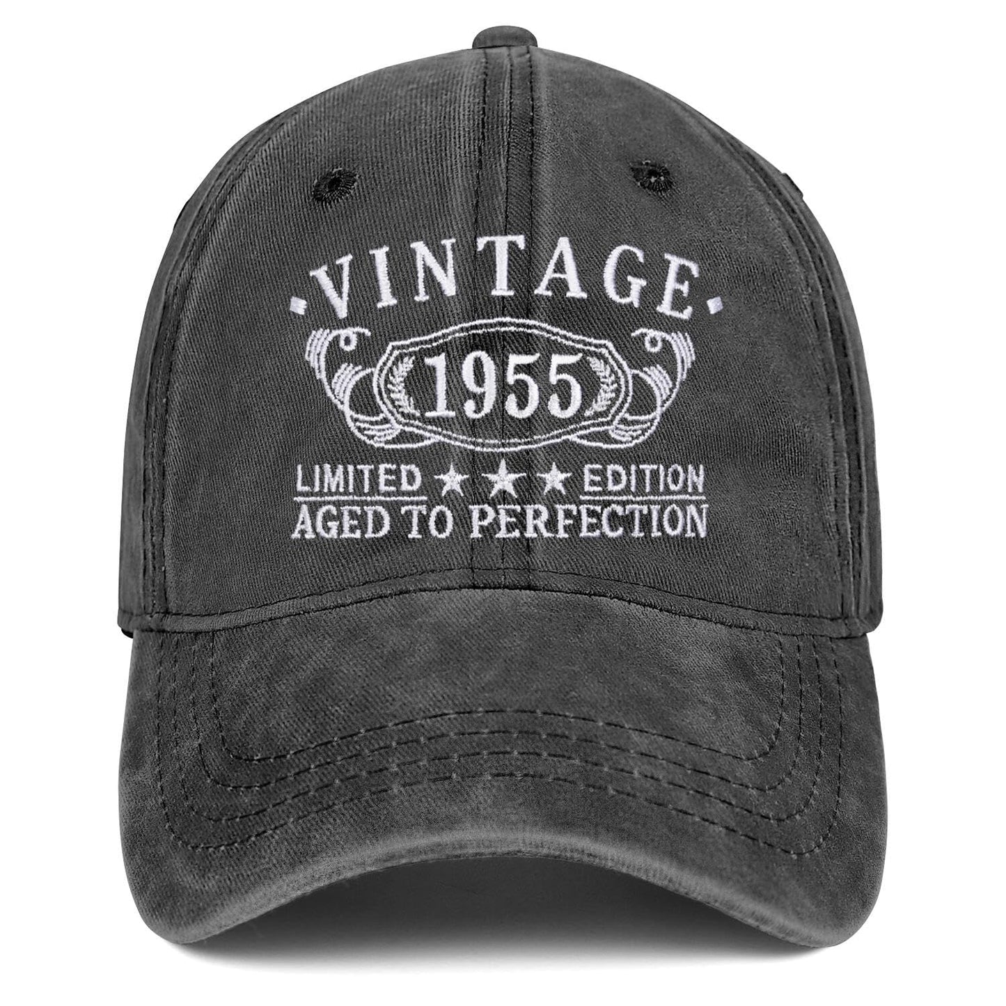 70th Birthday Gifts for Men Dad Women Unique Cool Vintage 1955 Funny Baseball Cap Happy Gifts Ideas (Black)
