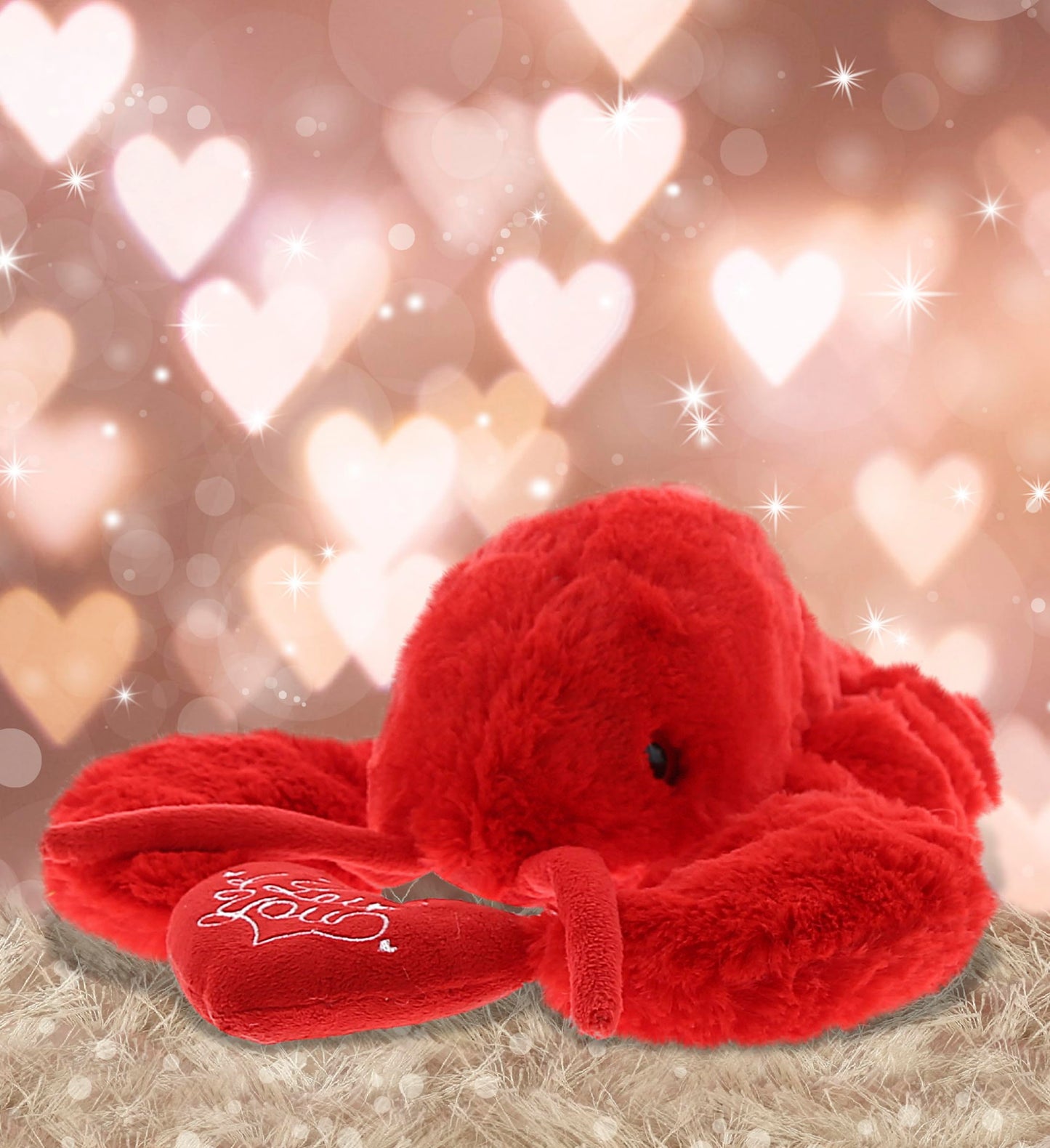DolliBu I Love You Valentine Plush Elegant Red Lobster - Cute Stuffed Animal with Red Heart and Name Personalization Gift for Valentines Day, Birthday, Anniversary, Romantic Date - 14 Inches