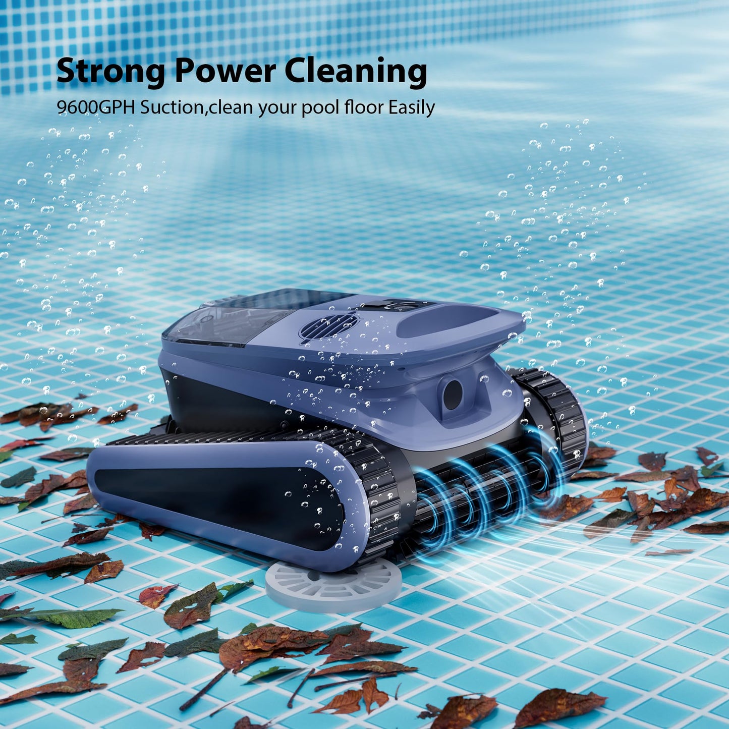 Sat40 Sonar Navigation Pool Vacuum for Inground Above Ground Pools, Climb Stairs Pool Cleaner with 4 Modes, Powerful Suction, Self-Parking, Wall&Waterline Cleaning Pool Robot, Clean Up to 2150 Sq.Ft