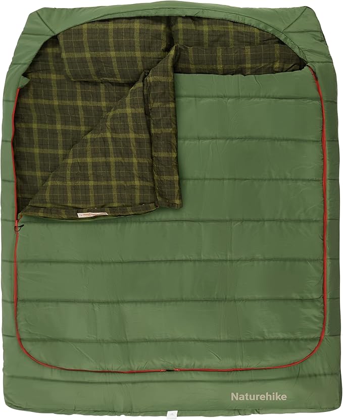 Naturehike 0 Degree 30 Degree Flannel Two Person Sleeping Bag with Pillows for Adults, Couples & Family, Queen Size Double...