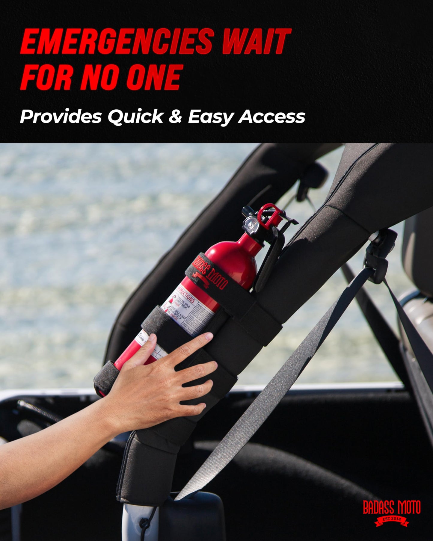 Badass Moto for Jeep Fire Extinguisher Mount. Offroad Roll Bar Extinguisher Holder. Off Road Vehicle Accessories Wrangler Camping Kit Gear. Fits 1965-2025 Jeep JL JK JKU TJ CJ JL Bronco and Gladiator