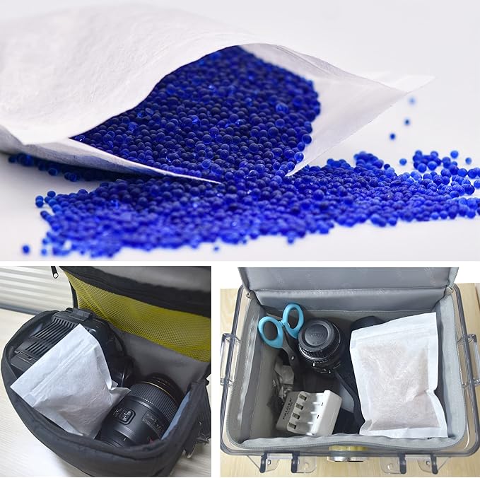 100 Packs Breathable Paper Bags, 6.3 by 8.2 Inch Resealable Nonwoven Ziplock Storage Bags, Sucn for Silica Gel Beads, Desiccant, Jewelry, Samples