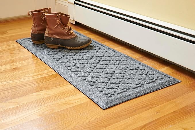 Artisan Entry Indoor Mats for Entryway, Durable & Easy to Clean Tray for Boots, Anti-Slip & Water-Resistant for Front Room, Made in The USA, 15" x 36", Slate, by Mats Inc.